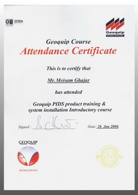 Meisam-Ghajariye-GeoQuip certificate