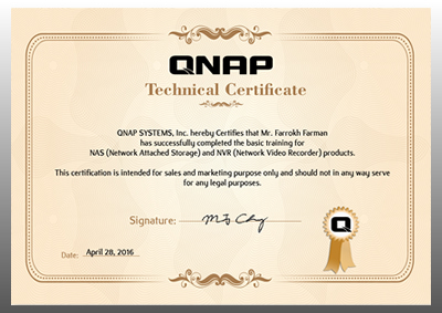 Qnap-Farman گواهینامه ها | Certificates - PartNetwork.Net