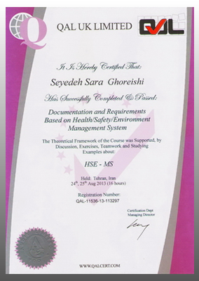 Sara-Ghoreishi-HSE certificate